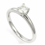 14k White Gold Solitaire Round Brilliant Diamond Engagement Ring