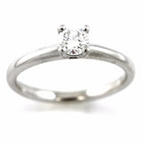 14k White Gold Solitaire Round Brilliant Diamond Engagement Ring