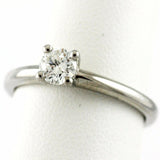 14k White Gold Solitaire Round Brilliant Diamond Engagement Ring