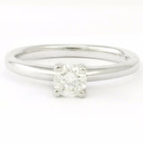 14k White Gold Solitaire Round Brilliant Diamond Engagement Ring