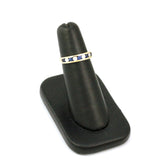 14k Yellow Gold Diamond and Sapphire Anniversary Band