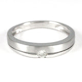 14k White Gold '50s '60s Style Modern Diamond Ring