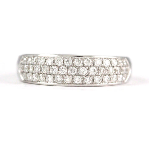 14k White Gold Pavé Set Diamond Ring