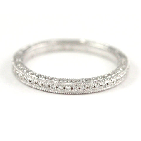 14k White Gold Diamond Wedding Band