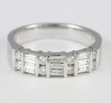 14k White Gold Diamond Art Band