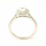 14k White Gold Halo Diamond Ring