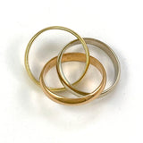 18k Tr-Colour Puzzle Ring, Size 5.75, 9.27 grams