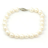 14K White Gold Cultured Pearl Bracelet