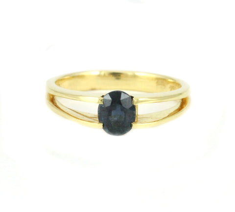 18k Yellow Gold Sapphire Engagement Ring