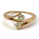 Vintage 18k Rose Gold Diamond Ring, 0.59ct