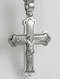 White Gold Crucifix Cross Bottony Pendant • 14k 18k