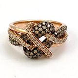 Vintage Antique 14k Rose Gold Diamond Ring, 126 Diamonds, 1.10 ct. with Appraisal