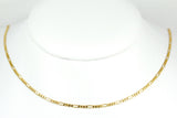 Yellow Gold Figaro Chain Necklace (Also offered in Rose Gold)