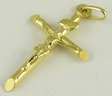 Yellow Gold Small Crucifix Cross Pendant • 10k 14k 18k
