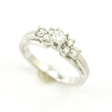 Vintage Antique 14k White Gold 7-Stone Diamond Engagement Ring, 0.55 ct.