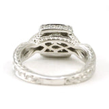 Vintage Antique 14k White Gold Halo Diamond Engagement Ring, Size 5.75, 0.55 ct. G I1 VG 4.75 grams