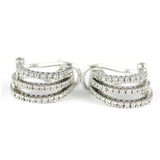 14k White Gold Diamond Half-Hoop Earrings